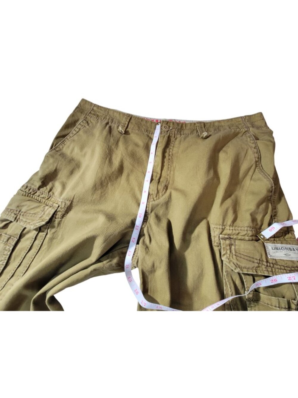 Unionbay Mens Khaki Cargo Pants Size 36x32 Cotton Relaxed Fit Multi-Pocket - Picture 4 of 10